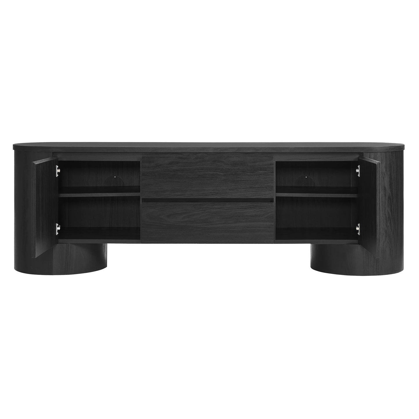 Modway - Duval 71 Inch Oval TV Cabinet by Modway Living Room Decor Black - EEI-7440-BLK