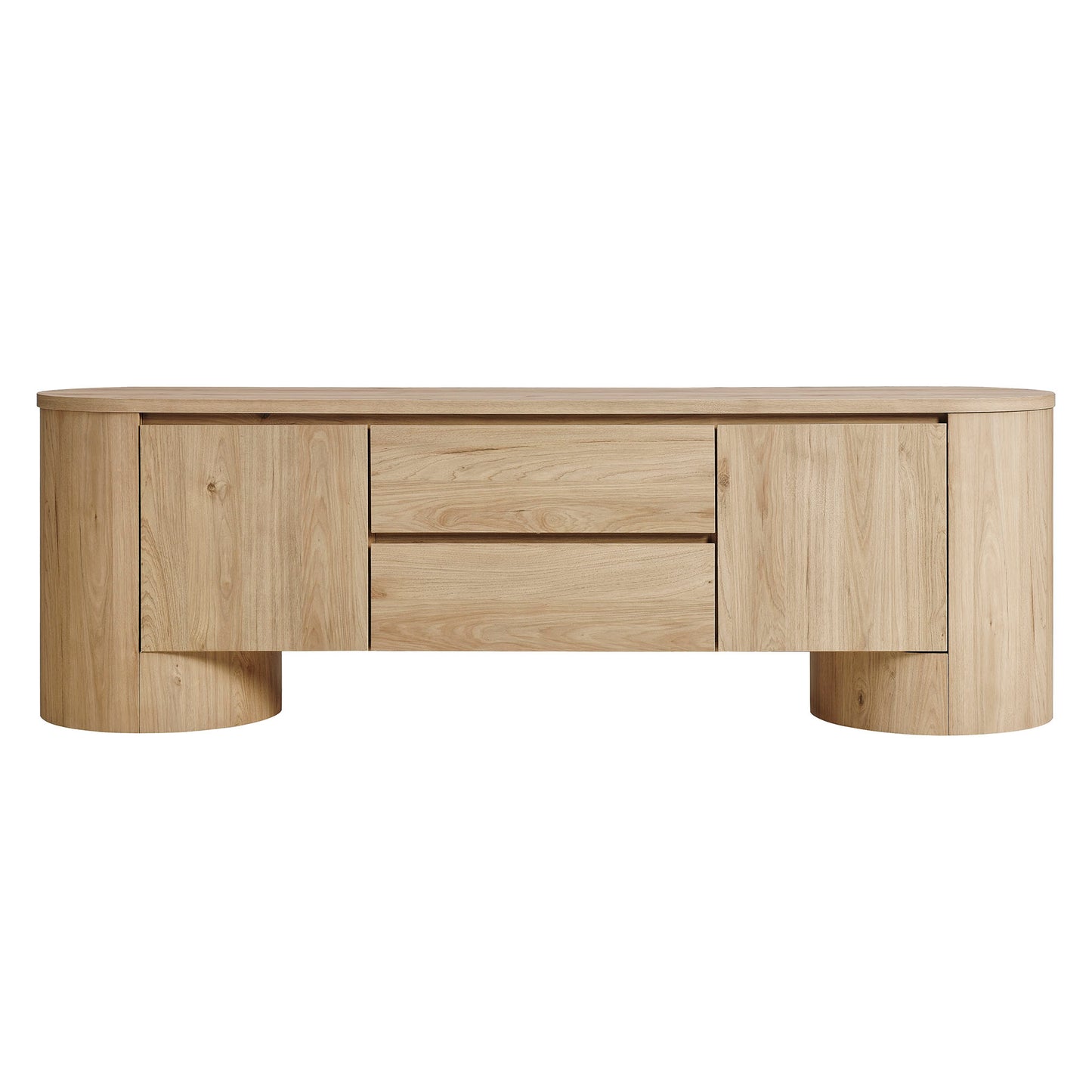 Modway - Duval 71 Inch Oval TV Cabinet by Modway Living Room Decor Light Oak - EEI-7440-LOA