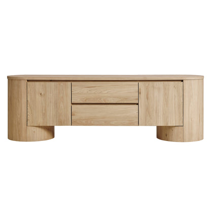 Modway - Duval 71 Inch Oval TV Cabinet by Modway Living Room Decor Light Oak - EEI-7440-LOA