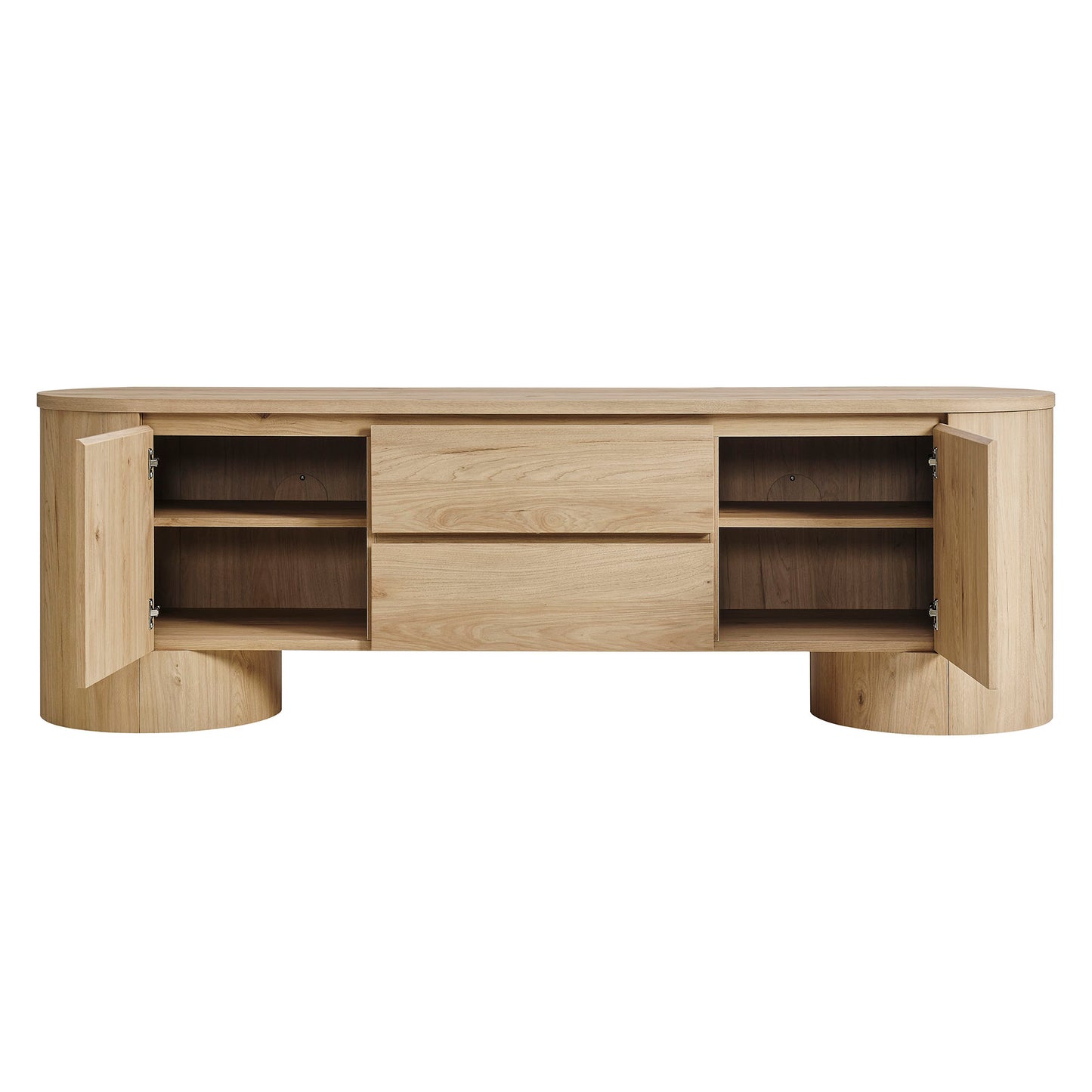 Modway - Duval 71 Inch Oval TV Cabinet by Modway Living Room Decor Light Oak - EEI-7440-LOA
