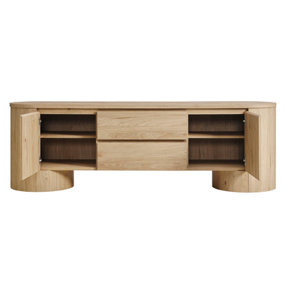Modway - Duval 71 Inch Oval TV Cabinet by Modway Living Room Decor Light Oak - EEI-7440-LOA