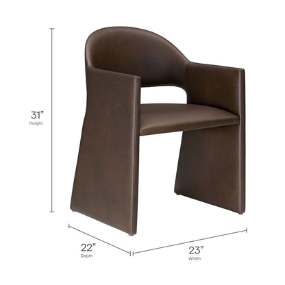 Modway - Talia Vegan Leather Dining Armchair by Modway Bar and Dining Dining Chairs Espresso - EEI-7442-ESP
