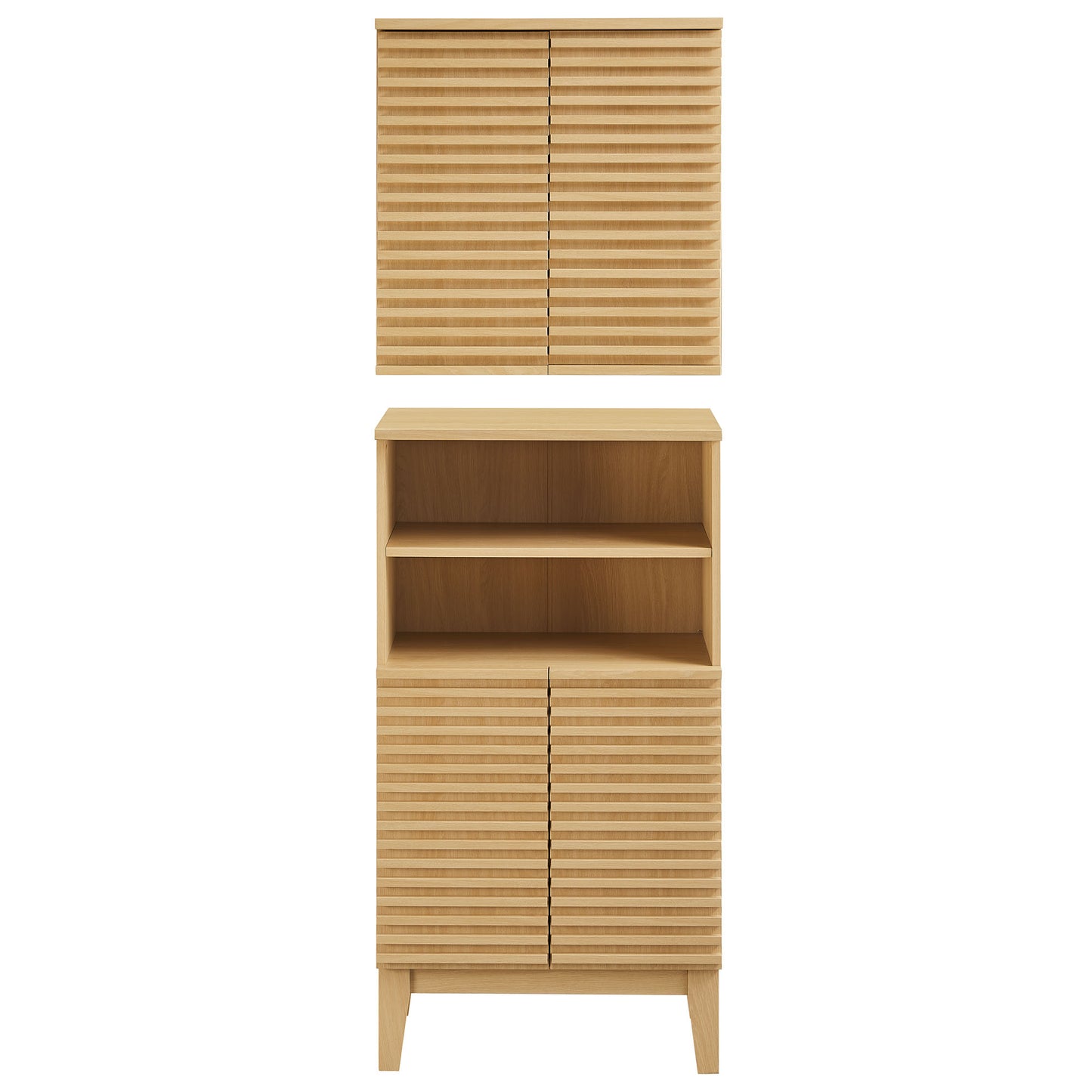 Modway - Render Bathroom Cabinet Set by Modway Bathroom Vanities Oak - EEI-7446-OAK