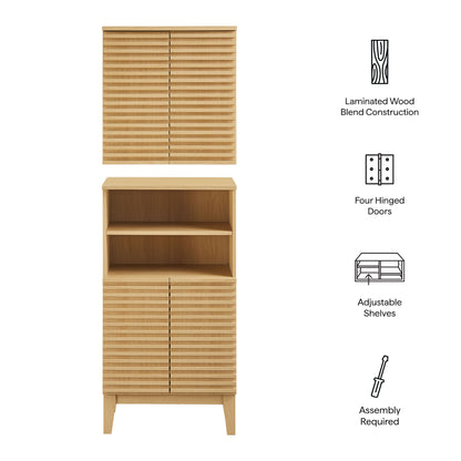 Modway - Render Bathroom Cabinet Set by Modway Bathroom Vanities Oak - EEI-7446-OAK