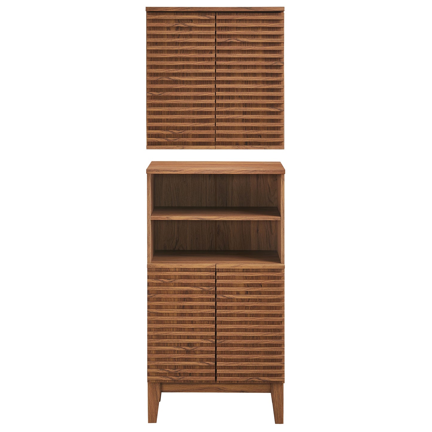 Modway - Render Bathroom Cabinet Set by Modway Bathroom Vanities Walnut - EEI-7446-WAL