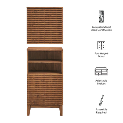 Modway - Render Bathroom Cabinet Set by Modway Bathroom Vanities Walnut - EEI-7446-WAL