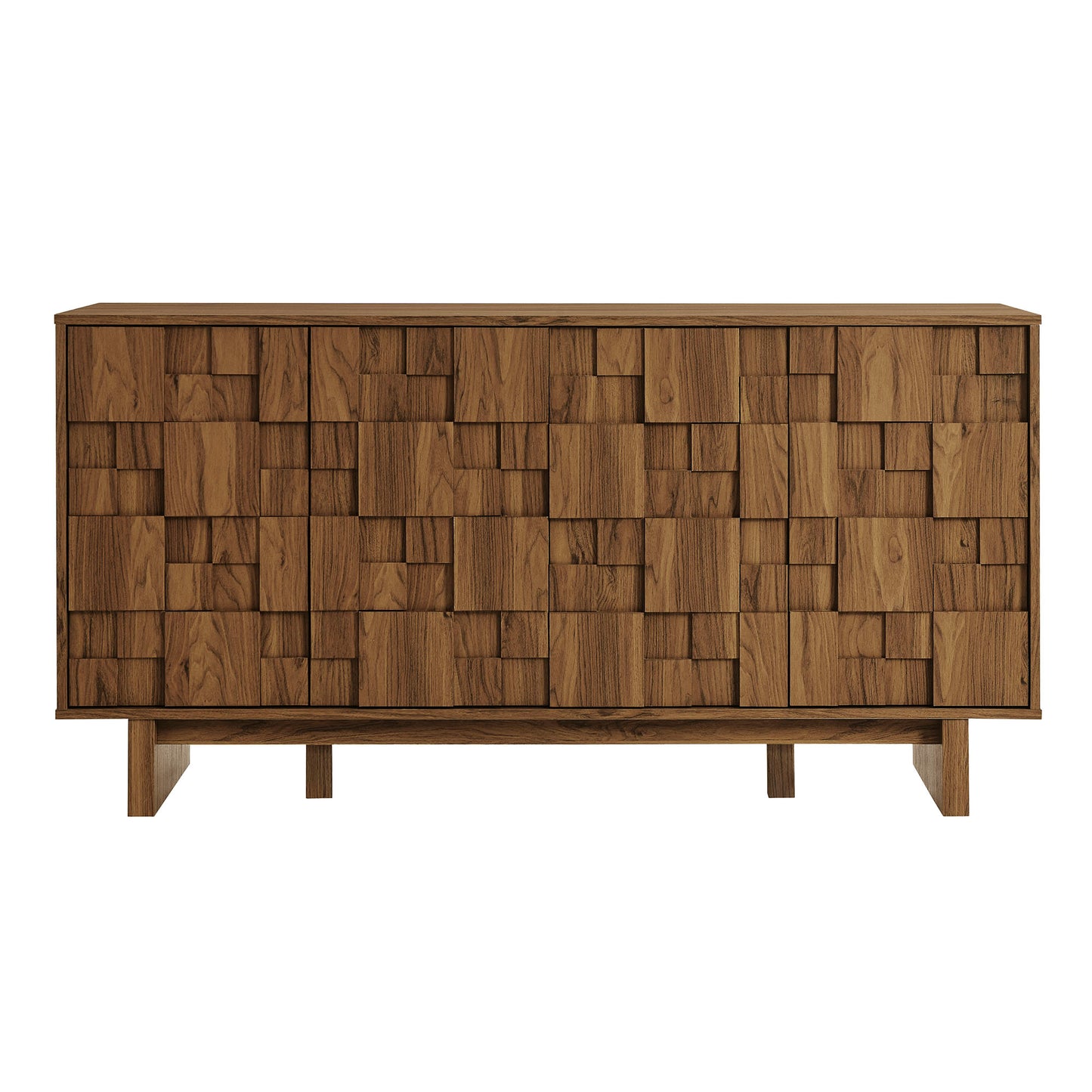 Modway - Owen 59 Inch 4 Door Geometric Sideboard by Modway Living Room  Walnut - EEI-7448-WAL