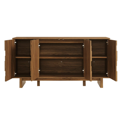Modway - Owen 59 Inch 4 Door Geometric Sideboard by Modway Living Room  Walnut - EEI-7448-WAL