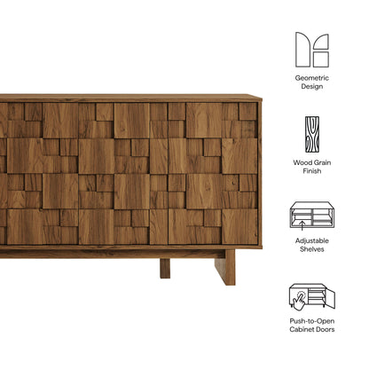 Modway - Owen 59 Inch 4 Door Geometric Sideboard by Modway Living Room  Walnut - EEI-7448-WAL