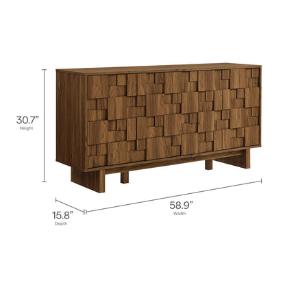 Modway - Owen 59 Inch 4 Door Geometric Sideboard by Modway Living Room  Walnut - EEI-7448-WAL