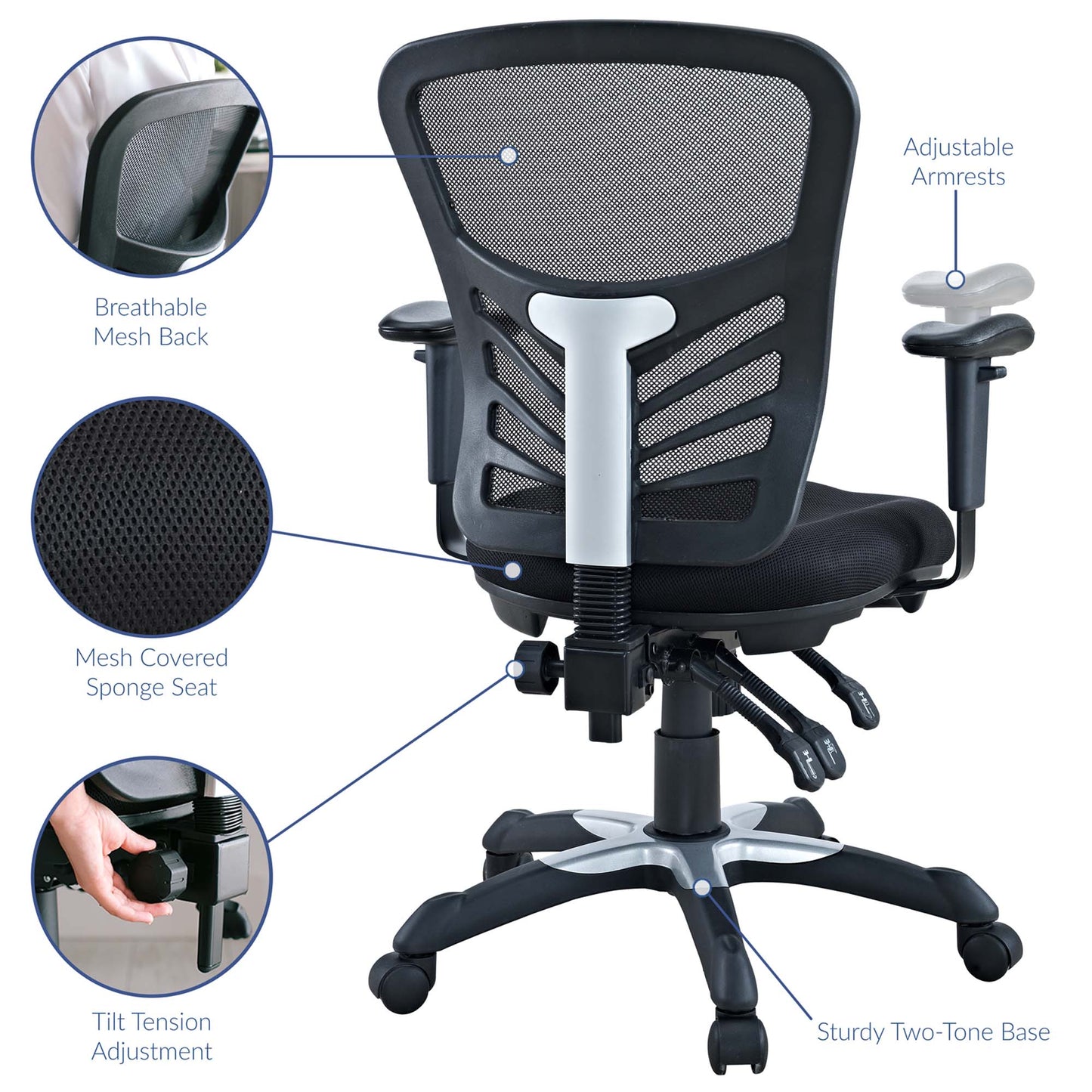 Modway - Articulate Mesh Office Chair by Modway  Office Furniture Office Chairs Black - EEI-757-BLK