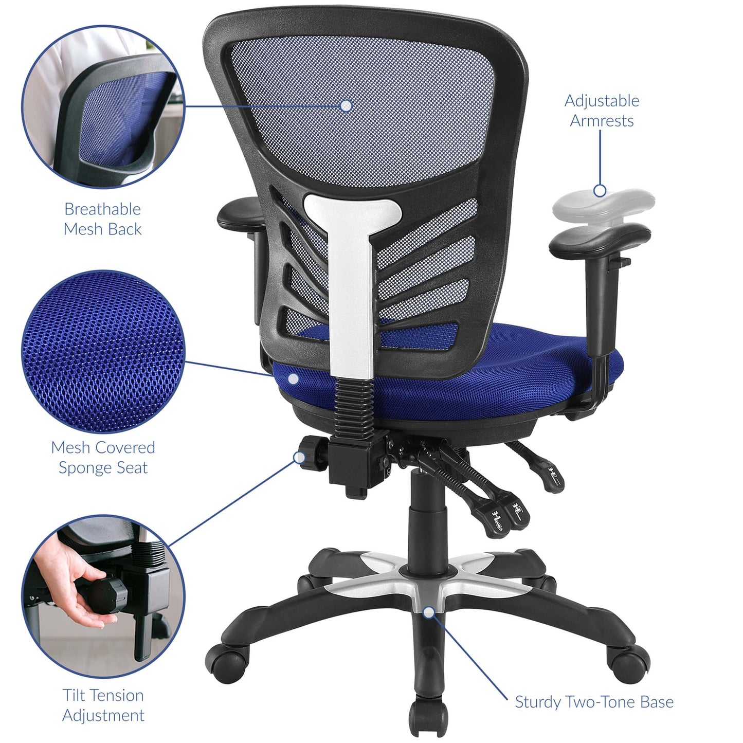 Modway - Articulate Mesh Office Chair by Modway  Office Furniture Office Chairs Blue - EEI-757-BLU