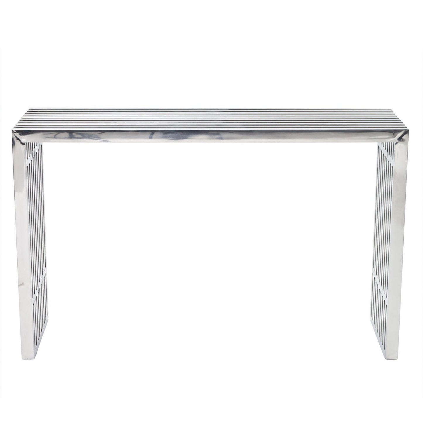 Modway - Gridiron Console Table by Modway  Living Room Tables Silver - EEI-779-SLV