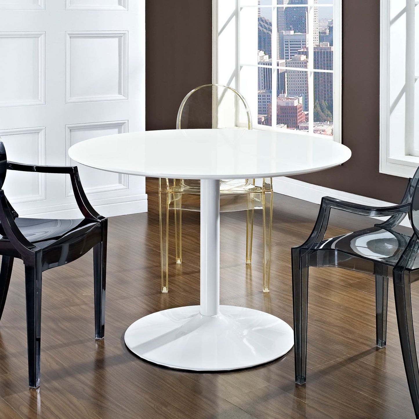 Modway - Revolve Round Wood Dining Table by Modway  Bar and Dining Bar and Dining Tables White - EEI-785-WHI