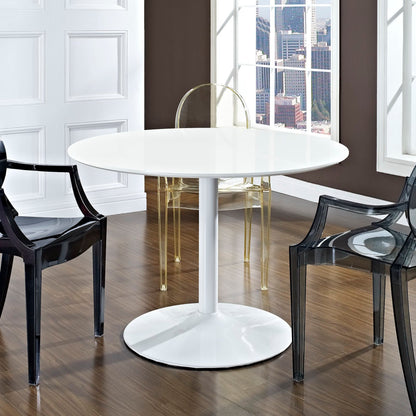 Modway - Revolve Round Wood Dining Table by Modway  Bar and Dining Bar and Dining Tables White - EEI-785-WHI