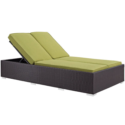 Modway Outlet Evince Double Outdoor Patio Chaise by Modway  Outdoor Furniture Furniture Espresso Peridot - EEI-787-EXP-PER