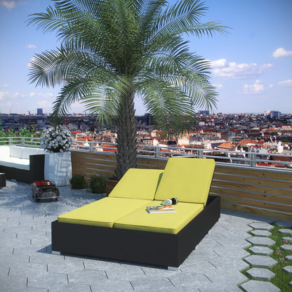 Modway Outlet Evince Double Outdoor Patio Chaise by Modway  Outdoor Furniture Furniture Espresso Peridot - EEI-787-EXP-PER