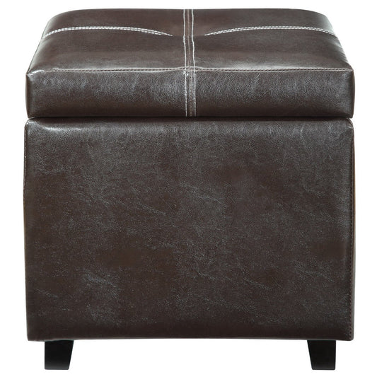 Modway - Treasure Upholstered Vinyl Ottoman by Modway  Living Room Sofas and Armchairs Brown - EEI-814-BRN
