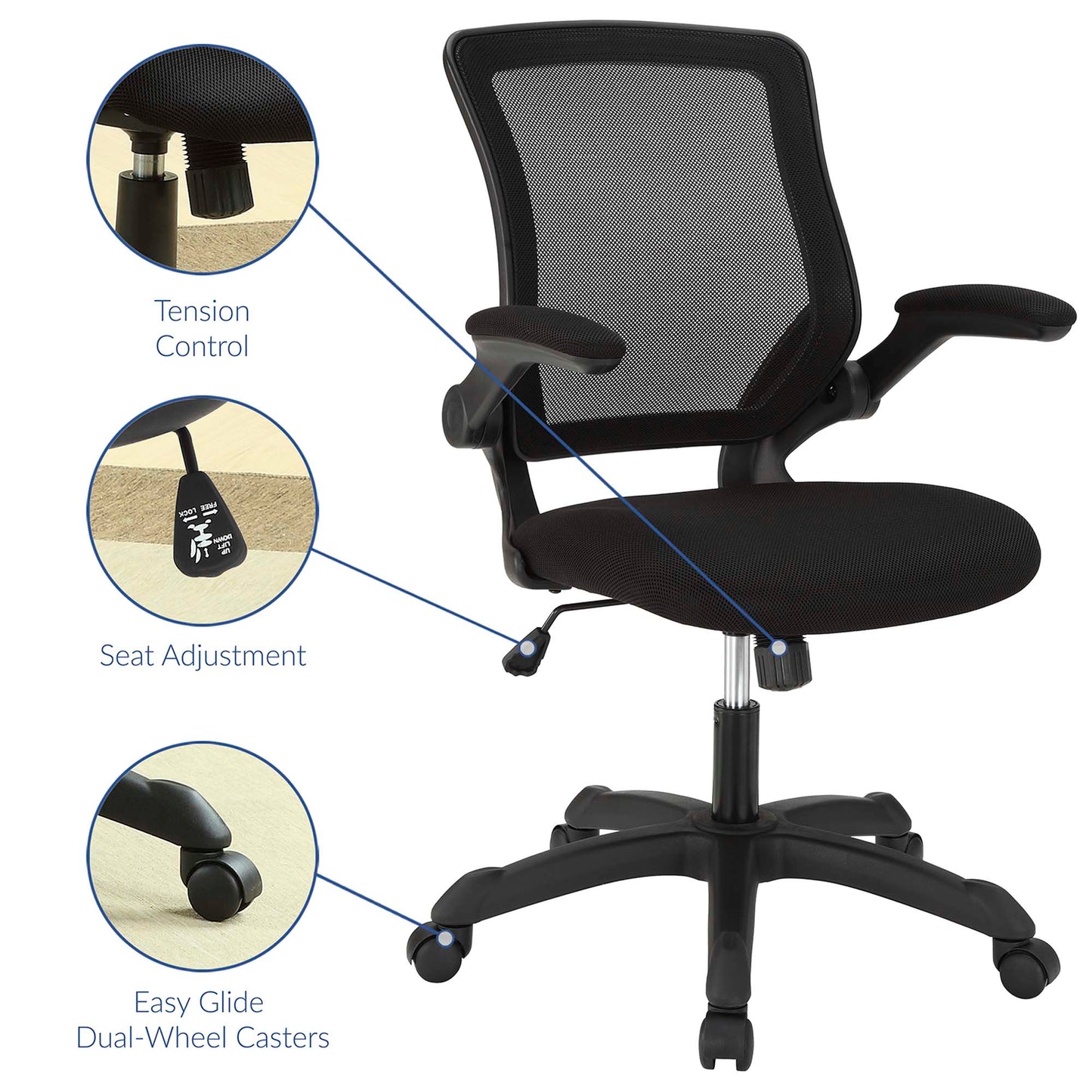 Modway - Veer Mesh Office Chair by Modway  Office Furniture Office Chairs Black - EEI-825-BLK