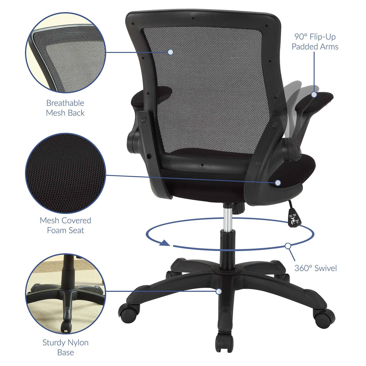 Modway - Veer Mesh Office Chair by Modway  Office Furniture Office Chairs Black - EEI-825-BLK