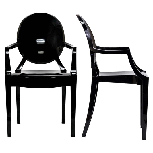 Modway - Casper Dining Armchairs Set of 2 by Modway  Bar and Dining Dining Chairs Clear - EEI-905-BLK