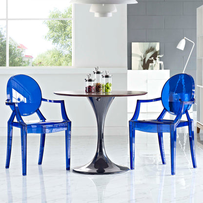 Blue transparent acrylic dining armchairs (set of 2)