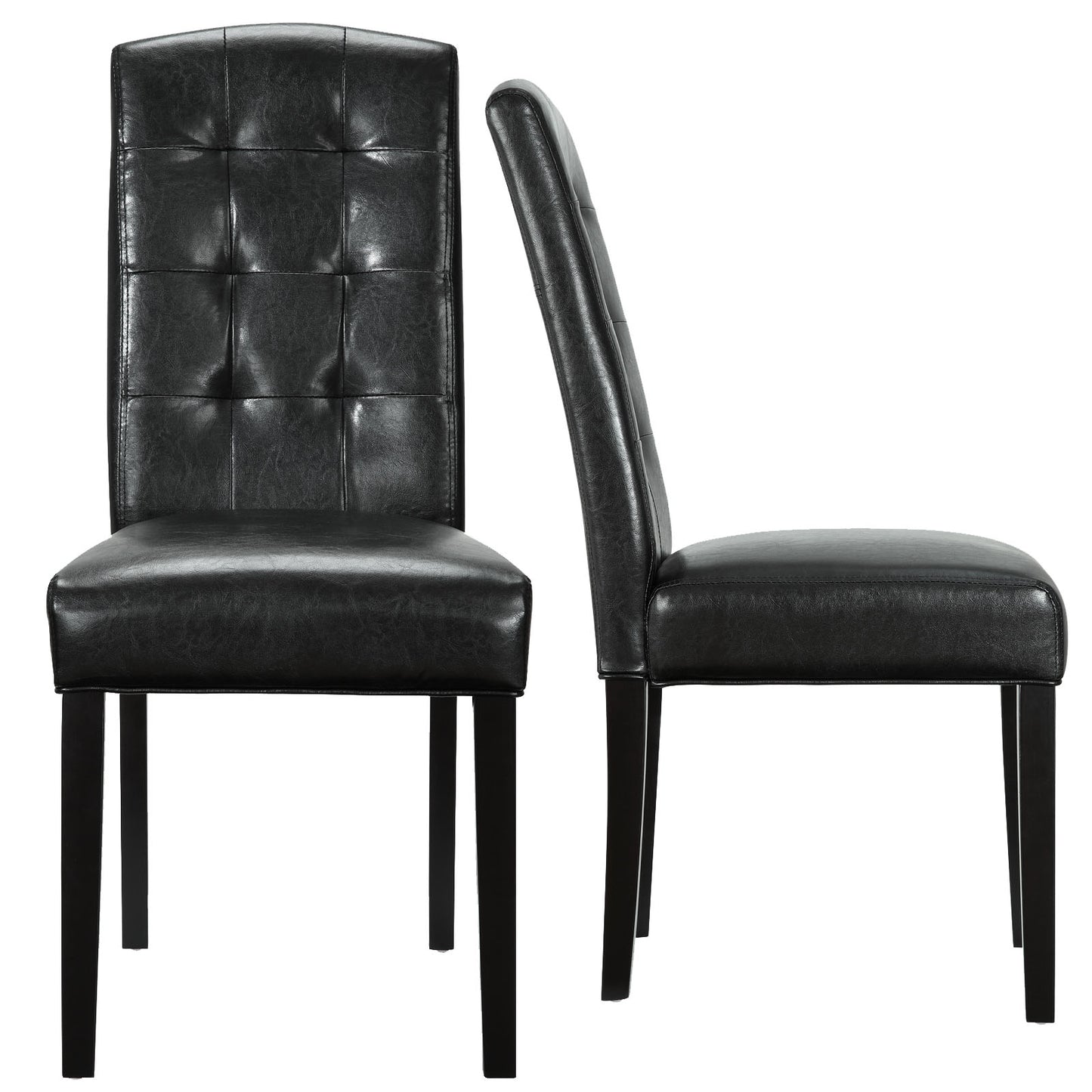 Modway Outlet Perdure Vinyl Dining Chairs Set of 2 by Modway  Bar and Dining Furniture Black - EEI-952-BLK