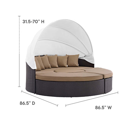 Modway Outlet Quest Outdoor Patio Wicker Rattan Canopy Sectional Daybed by Modway  Outdoor Furniture Furniture Espresso Mocha - EEI-983-EXP-MOC-SET