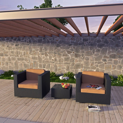 Modway - Burrow 3 Piece Outdoor Patio Sofa Set by Modway  Outdoor Furniture Sofa Sectionals Brown - EEI-995-EXP-MOC-SET