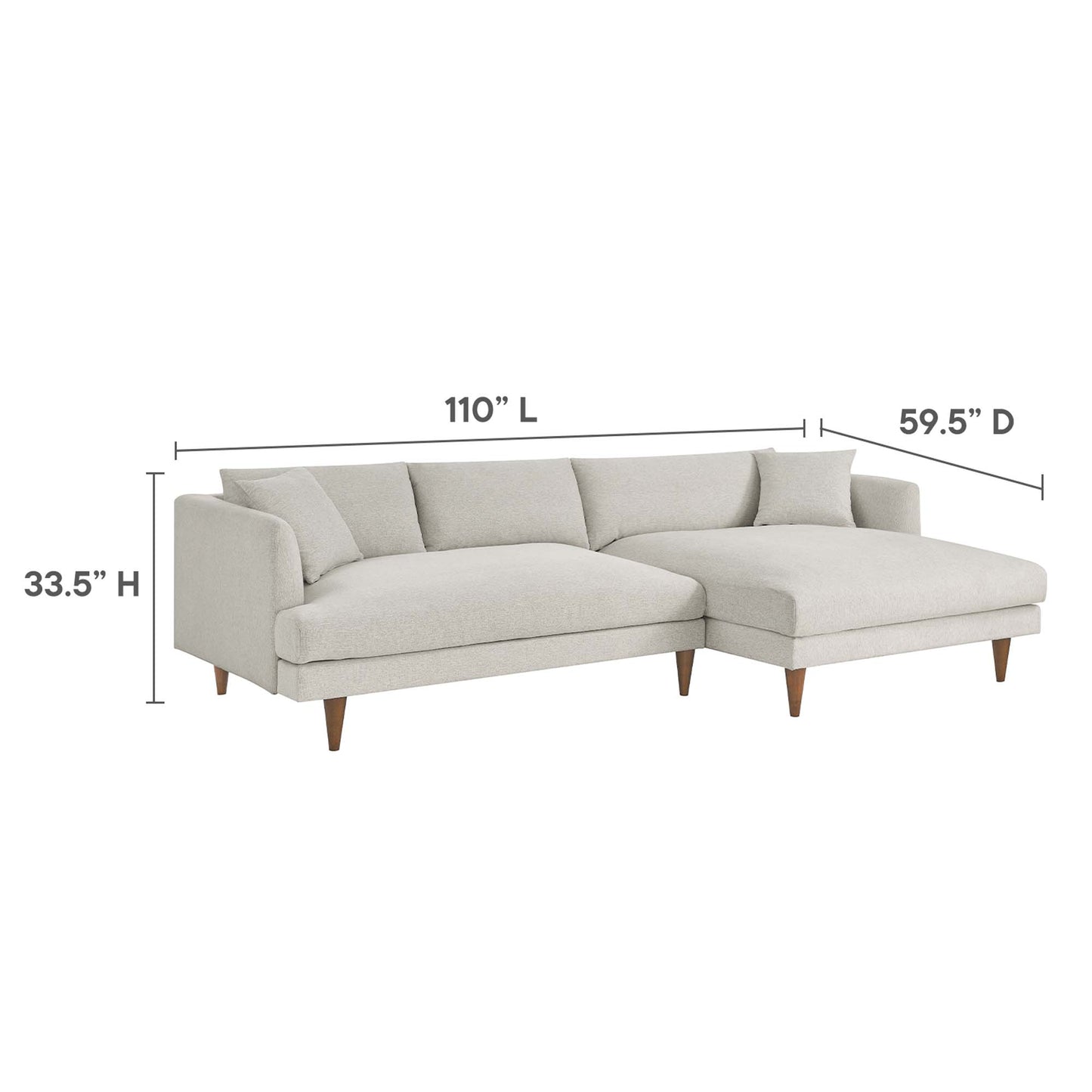 Modway - Zoya Right-Facing Down Filled Overstuffed Sectional Sofa by Modway  Living Room Sofas and Armchairs White - EEI-6612-HEI