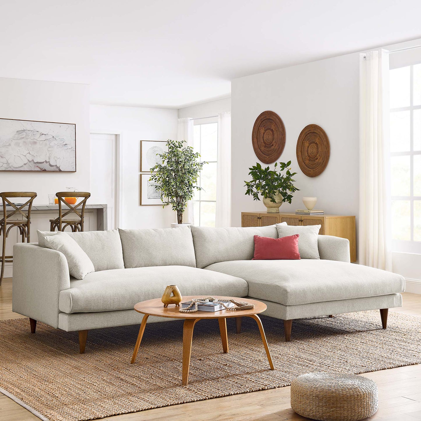 Modway - Zoya Right-Facing Down Filled Overstuffed Sectional Sofa by Modway  Living Room Sofas and Armchairs White - EEI-6612-HEI