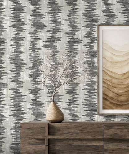 Seabrook Designs  Noctara Striped Contemporary Blacks   - EL20200