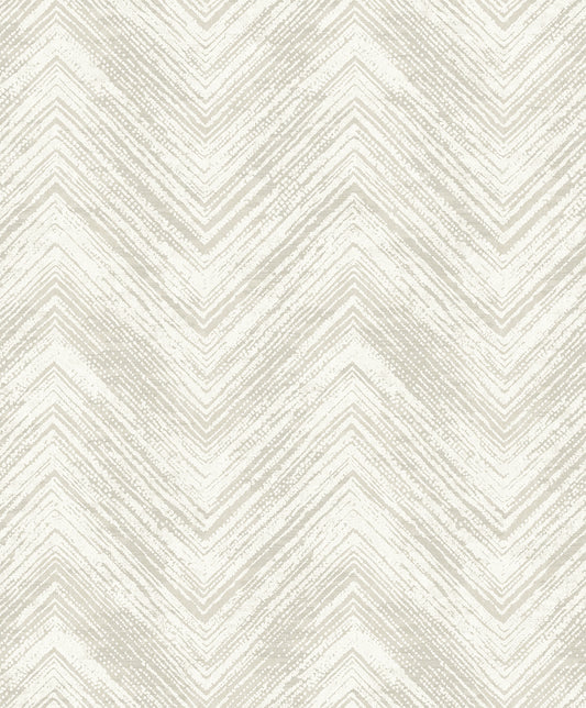 Seabrook Designs  Elisiana Chevron Contemporary Whites, Off Whites   - EL20407