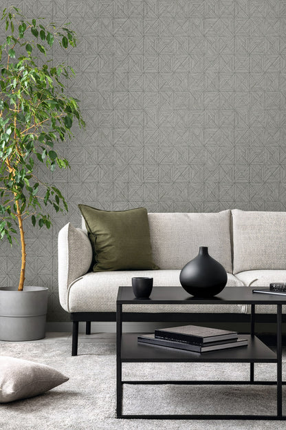 Seabrook Designs  Lunoria Geometric Contemporary Grays   - EL20508