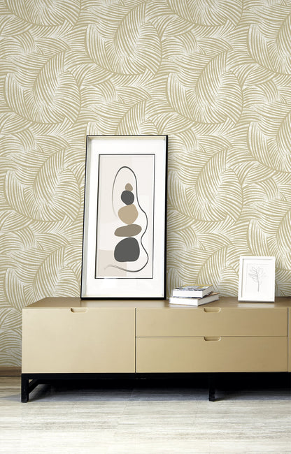 Seabrook Designs  Zephyra Palms Botanical Contemporary Warm Neutrals, Beiges   - EL20607