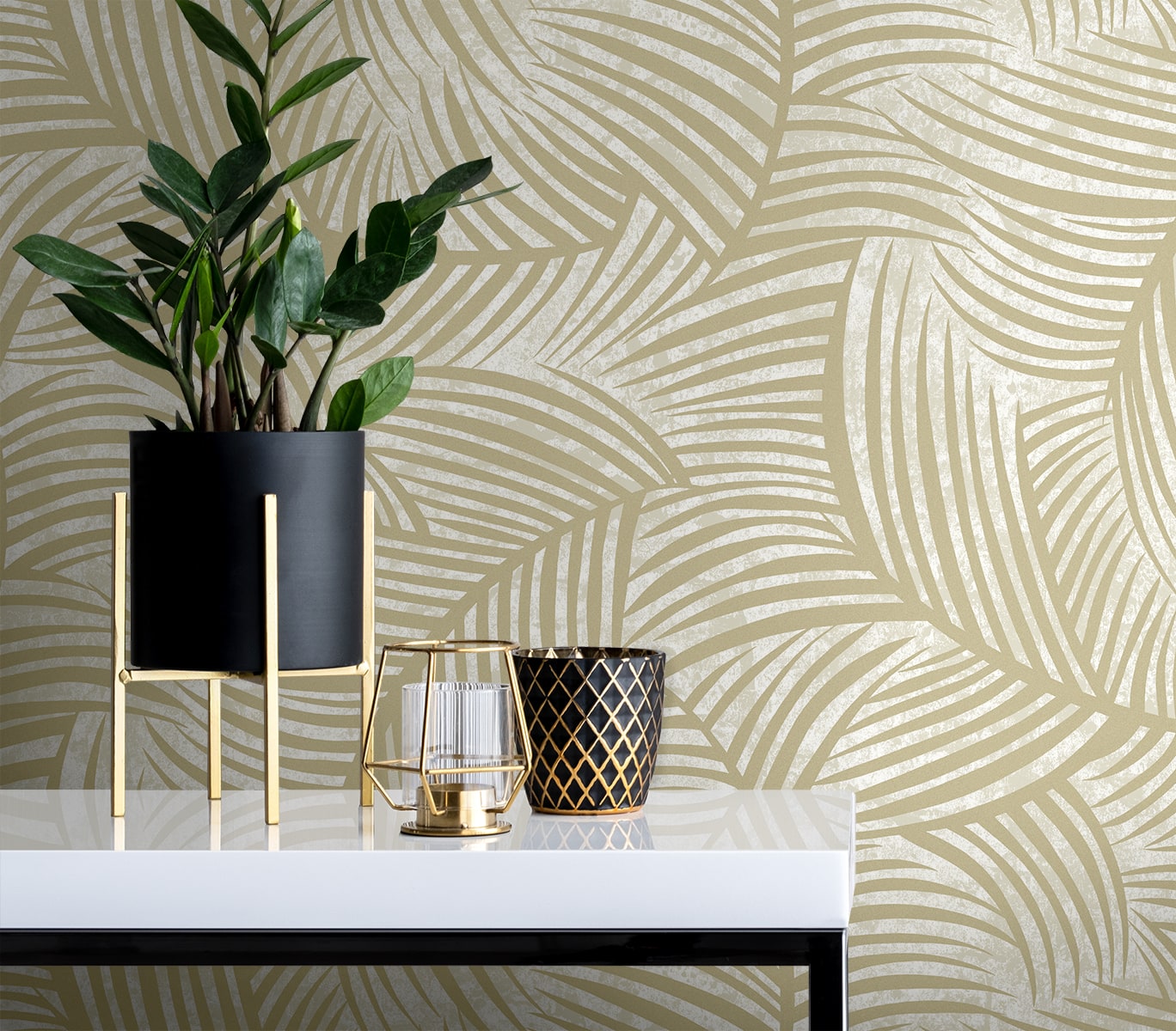 Seabrook Designs  Zephyra Palms Botanical Contemporary Warm Neutrals, Beiges   - EL20607