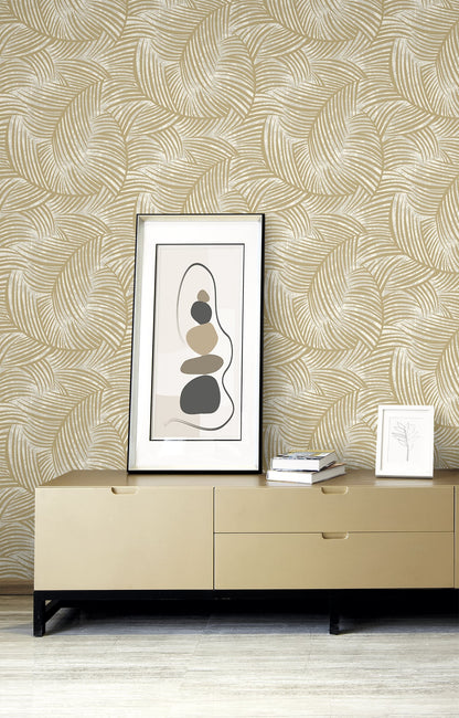 Seabrook Designs  Zephyra Palms Botanical Contemporary Warm Neutrals, Beiges   - EL20617