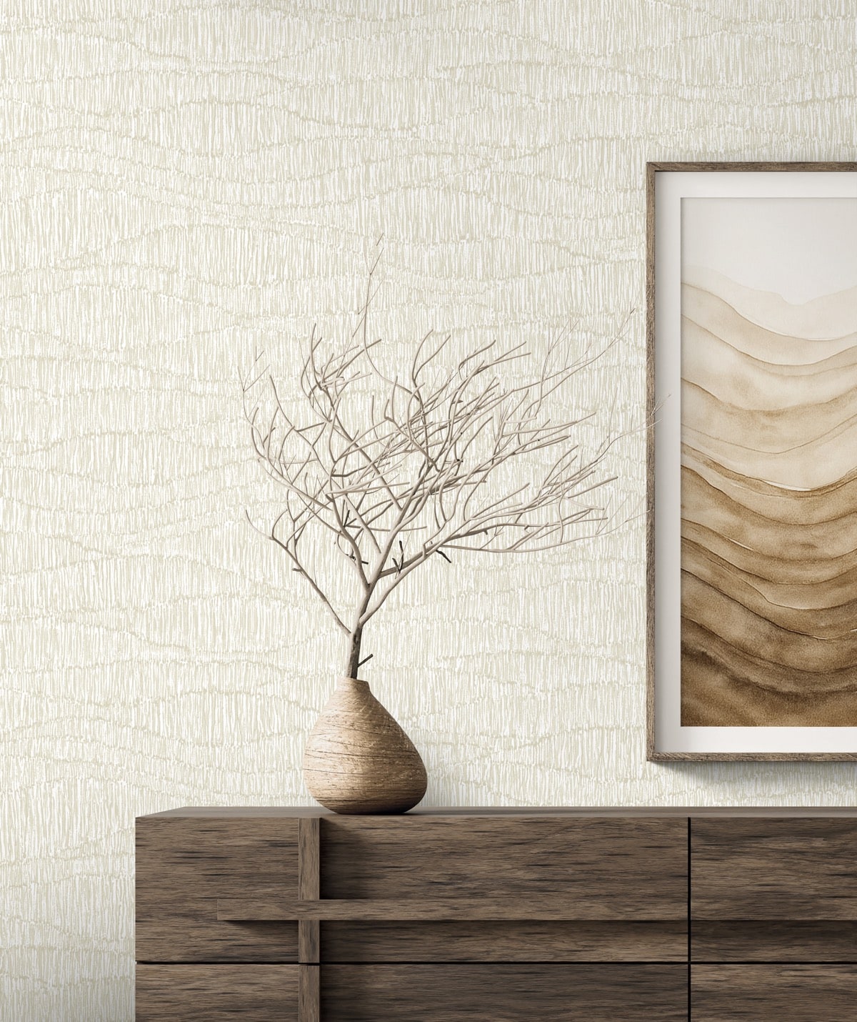 Seabrook Designs  Tatiana Waves Abstract Contemporary Warm Neutrals, Beiges   - EL20807