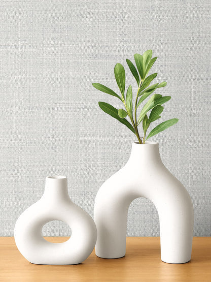 Seabrook Designs  Vespia Faux Linen Contemporary Grays   - EL21107