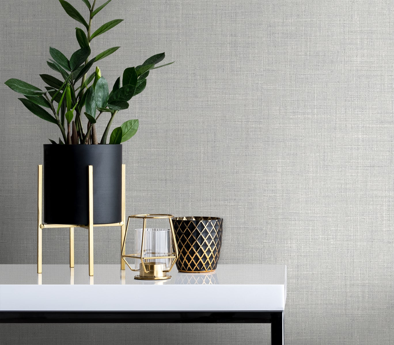 Seabrook Designs  Vespia Faux Linen Contemporary Grays   - EL21107