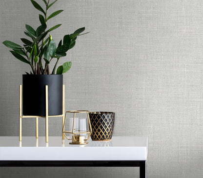 Seabrook Designs  Vespia Faux Linen Contemporary Grays   - EL21107