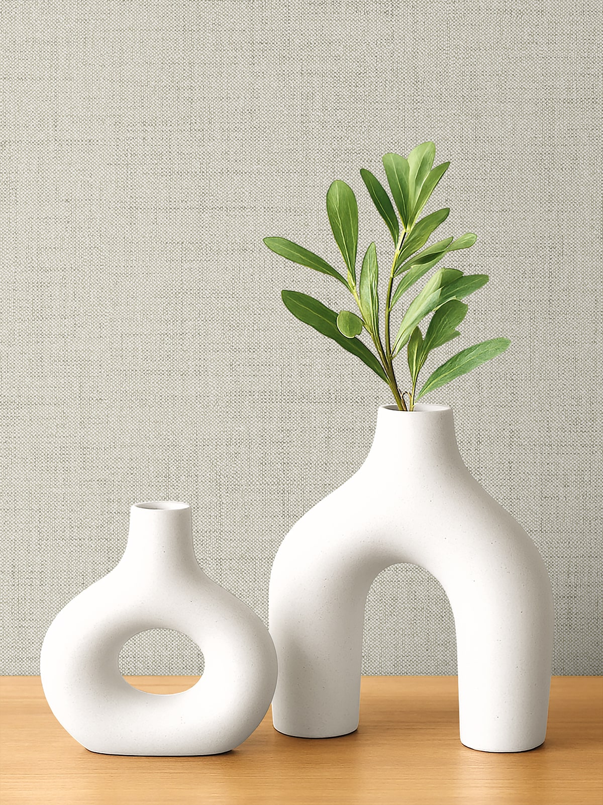 Seabrook Designs  Vespia Faux Linen Contemporary Cool Neutrals   - EL21118