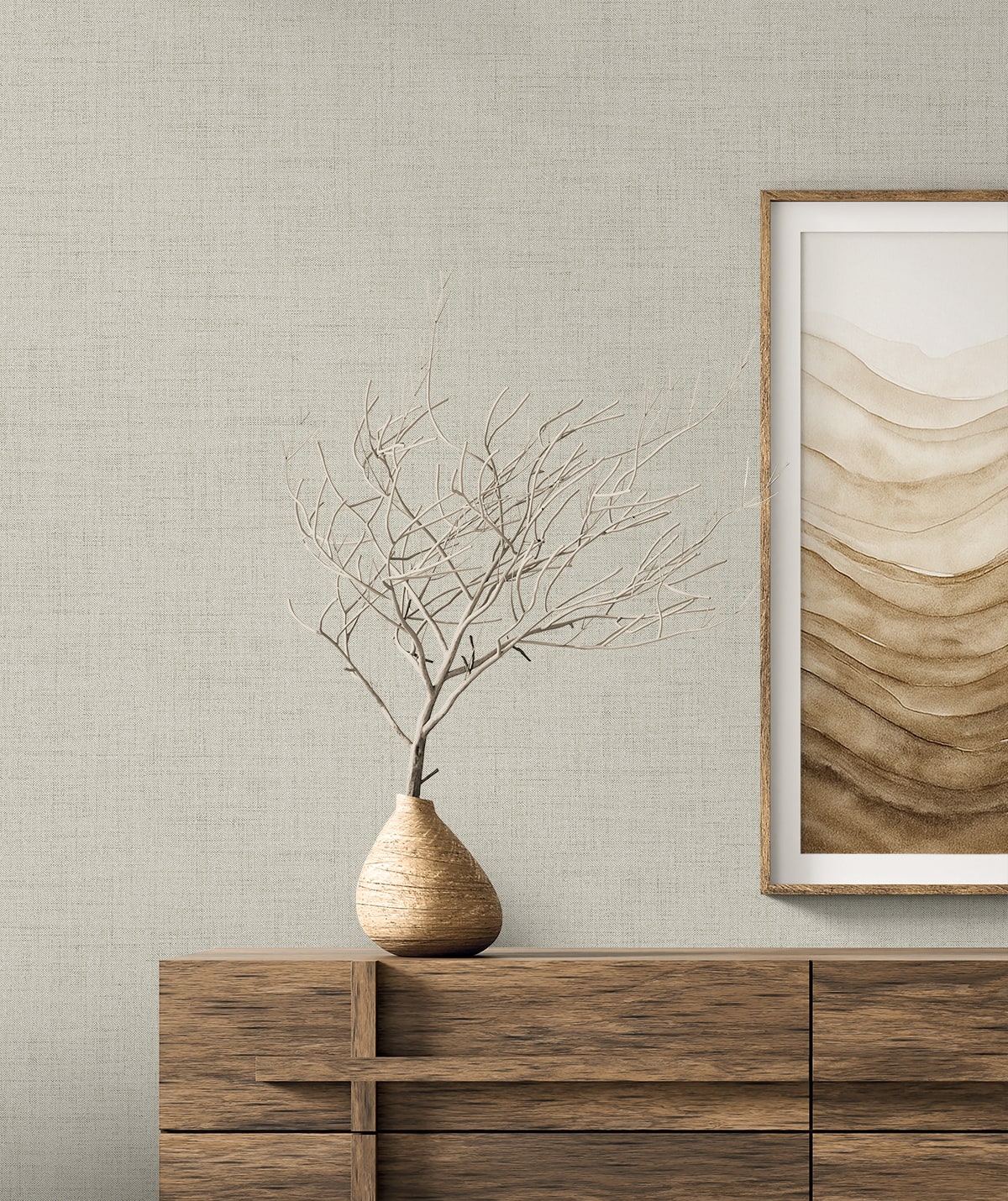 Seabrook Designs  Vespia Faux Linen Contemporary Cool Neutrals   - EL21118