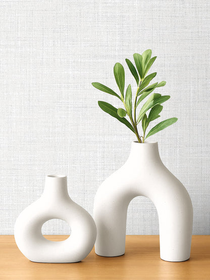 Seabrook Designs  Vespia Faux Linen Contemporary Cool Neutrals   - EL21127