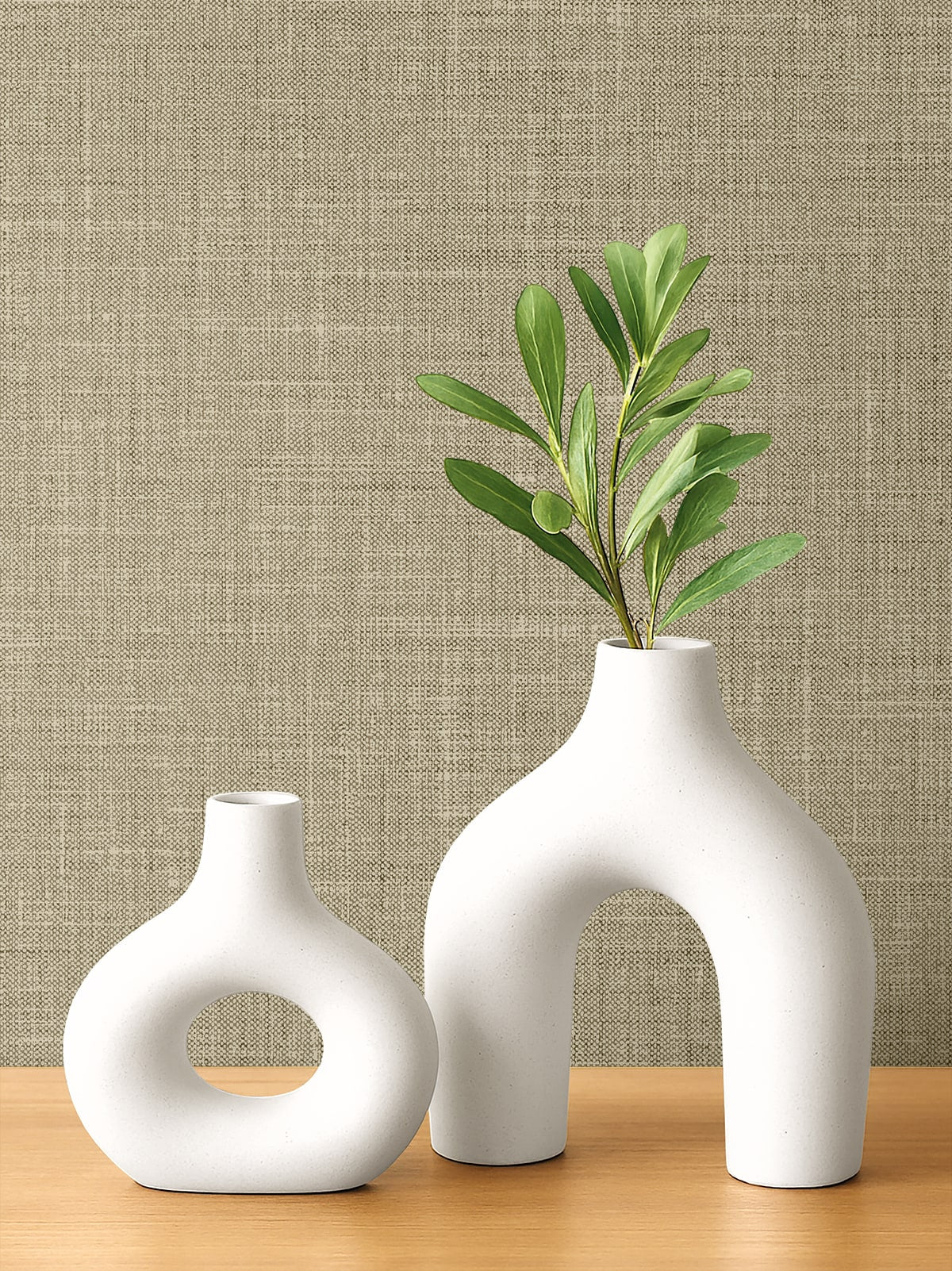 Seabrook Designs  Vespia Faux Linen Contemporary Browns, Taupes   - EL21129