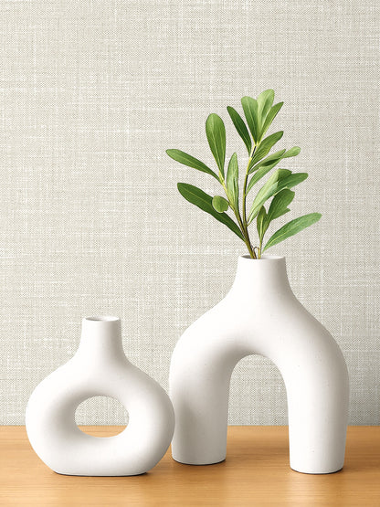 Seabrook Designs  Vespia Faux Linen Contemporary Cool Neutrals   - EL21141