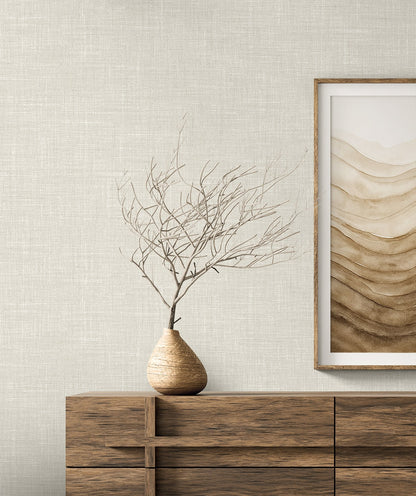 Seabrook Designs  Vespia Faux Linen Contemporary Cool Neutrals   - EL21141