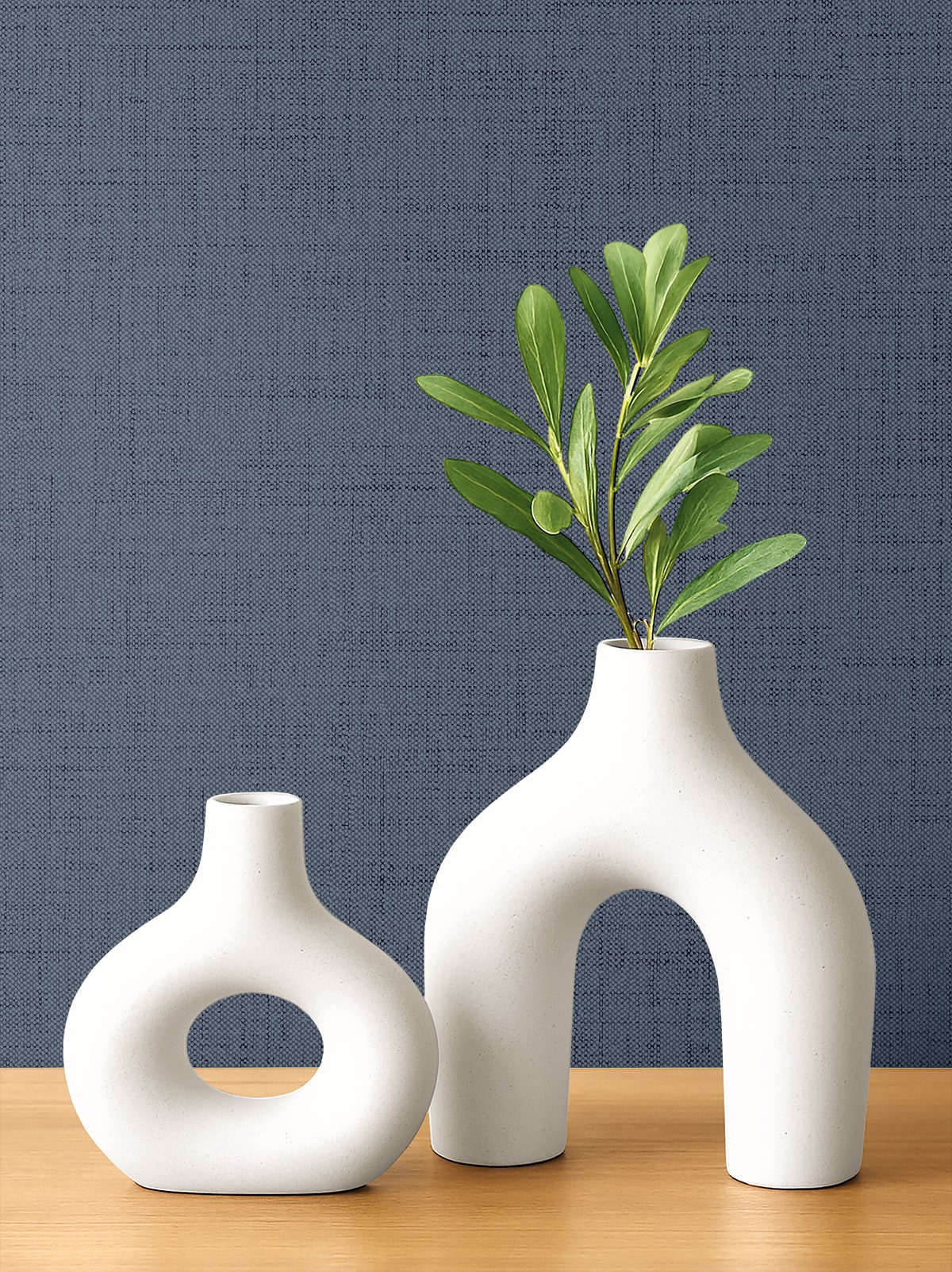 Seabrook Designs  Vespia Faux Linen Contemporary Blues   - EL21144