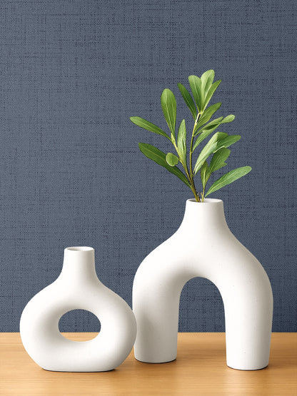 Seabrook Designs  Vespia Faux Linen Contemporary Blues   - EL21144