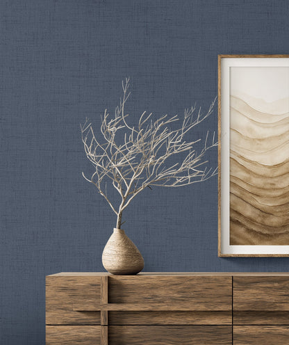 Seabrook Designs  Vespia Faux Linen Contemporary Blues   - EL21144